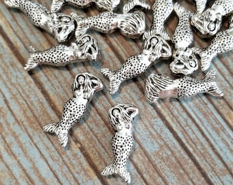 Beautiful Mermaid Spacer Beads Mermaid Beads Mermaid Charms Bracelet Charms Jewelry Supplies 21mm