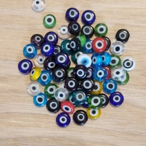 Colorful Eye Beads Lampwork Glass Evil Eye Spacer Beads Protection Beads Bracelet Charms Jewelry Supplies 8mm READ DETAILS