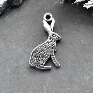 Nice Rabbit Charms Bunny Rabbit Pendants Bunnies Silver Easter Bunny Charms Animal Pet Jewelry Supplies 26x19mm Read Details