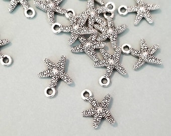 JewelsObsession Sterling Silver 29mm Starfish Charm w/Lobster Clasp JewelsObsession Sterling Silver 29mm Starfish Charm w/Lobster Clasp