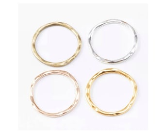 10 Beautiful Hammered Linking Rings Silver Bronze Gold Champagne Gold Findings Jewelry  Supplies about 23mm