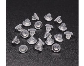 Pad Earring Backs for Stud Earrings Ear Nuts Replacement Findings Rubber Wider Base Stabilizing Great Size Choose Qty Earnuts 7x5mm