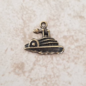 Bronze Mississippi Steamboat Paddle Wheel Boat Charms Silver Mark Twain Charms New Orleans Charms Jewelry Supplies 21x25mm