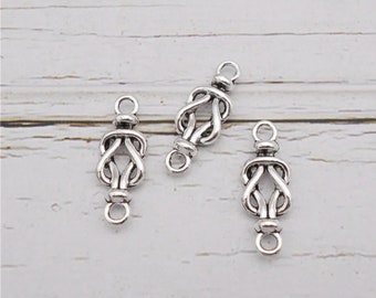 Small Knot Connectors Darling Little Knotted Bracelet Connectors Double Sided Design Jewelry Connectors 24x9mm