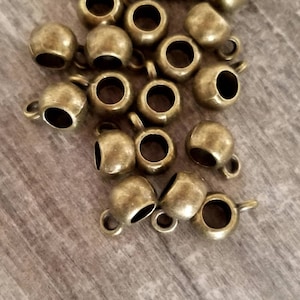 Simple Bronze Bails Bracelet Bails Charm Holders Connectors Jewelry Supplies 11x5mm Hole about 5mm