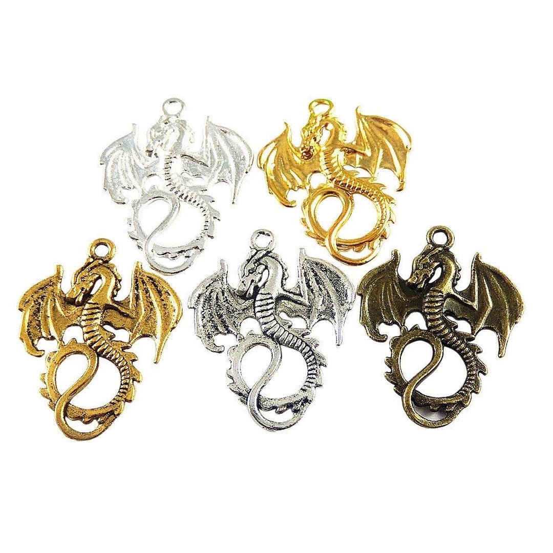 Dragon Pendants Assorted Colors Large Dragon Charms Assortment Jewelry Supplies 35x23 Mm Etsy
