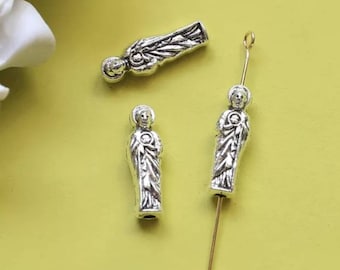 St. Jude Beads Saint Jude Spacer Beads Long St. Jude Thaddeus Beads Catholic Beads Patron Saint Beads Rosary Parts Jewelry Supplies 6x18mm