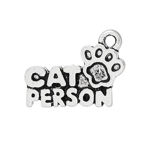 Cat Person Charms Cat Mom Charms Cute Pet Charm Jewelry Supplies 18x13mm