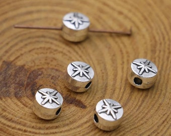 Compass Spacer Beads Small Compass Beads North Star Beads Bracelet Charms Jewelry Supplies 7mm