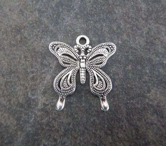 Large Butterfly Charms Filigree Butterfly Pendants Antique  display picture 2