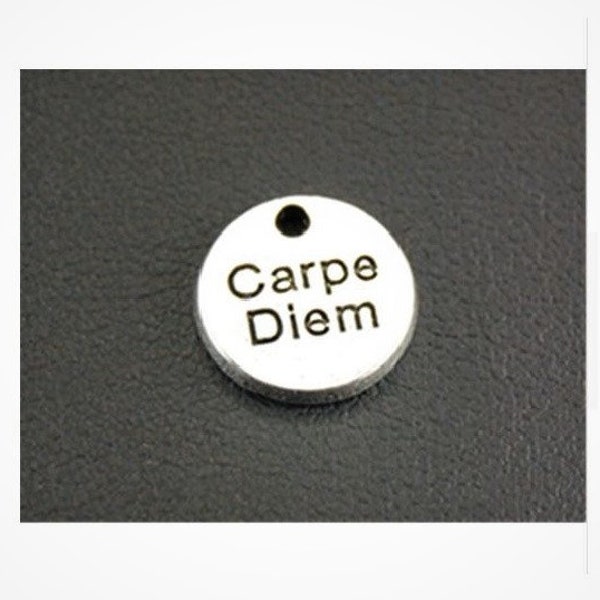 Carpe Diem Charms Mini Inspirational Message Drops Mindfulness Jewelry Findings Supplies 12mm