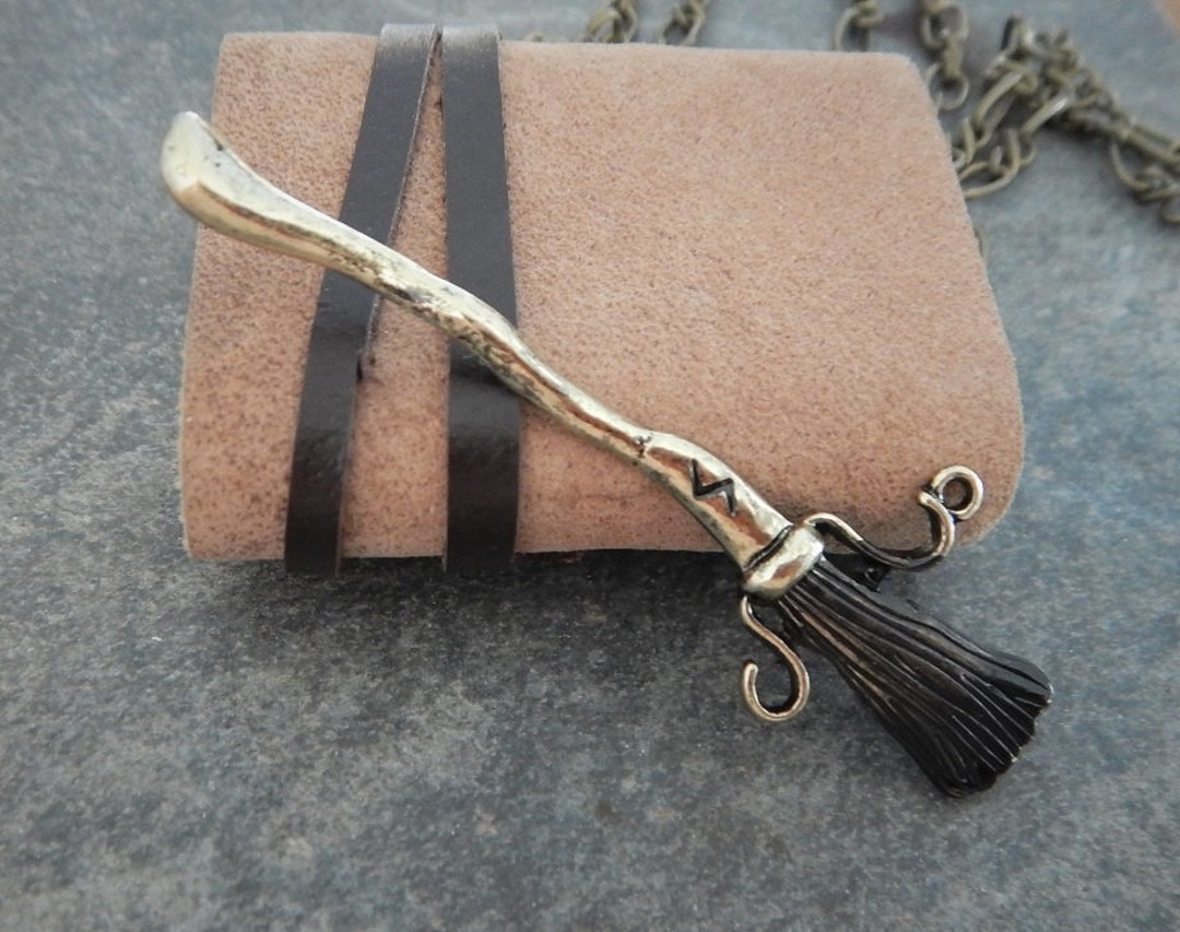 Witch's Broomstick Connector Long Halloween Pendant Wizard Jewelry