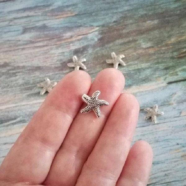 Starfish Spacer Beads Bracelet Boho Beach Beads Cruise Mermaid Jewelry Beading Starfish Jewelry Supplies 14mm