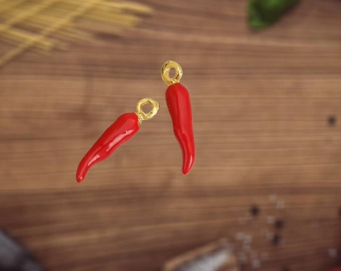 Red Hot Chili Pepper Charms Small Enamel Chili Pepper Chilies Hot