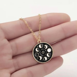 Moon Phase Pendant or Charm Gold or Silver Moon Pendant on Chain or Pendant Alone Celestial Jewelry Supplies