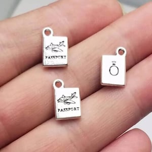 Tiny Passport Charms Mini Passport Charms Travel Charms Vacation Charms Jewelry Supplies 12x8mm