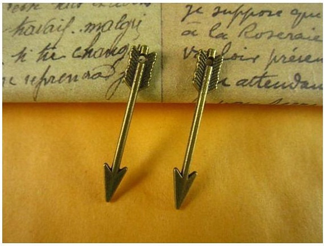 Bronze Arrow Charms Small Archery Jewelry Hunting Charm Shipments May