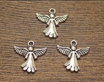 Angel Charms Lovely Long Hair Christmas Memorial Angelic Heavenly Angels Jewelry Supplies 21x20 mm Please Note Photos