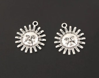 Lovely Sun Charms Sun Face Charms Celestial Charms Fairy Tale Charms Fantasy Jewelry Supplies 23x20mm