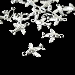 Mini Airplane Charms Little Jet Plane Charms Airline Charms Travel Charms Flight Crew Charms Vacation Charms Jewelry Supplies 15x14mm