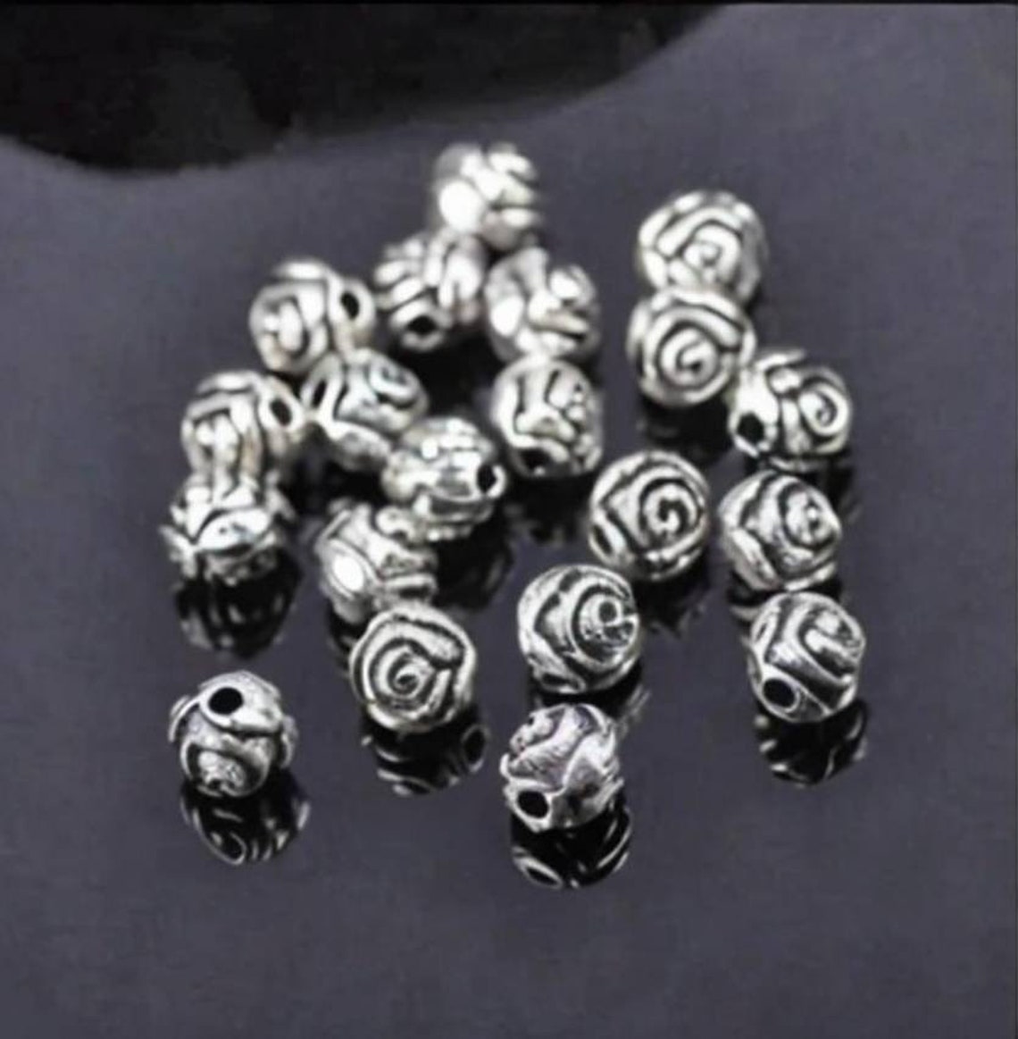 Rose Spacer Beads Mini Round Roses Double Sided Flower Beading Jewelry ...