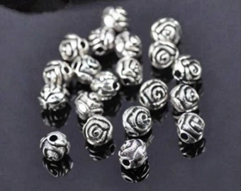 Rose Spacer Beads Mini Round Roses Double Sided Flower Beading Jewelry Supplies Rosary Parts 5mm Choose Quantity RB08 **SEE NOTE and photos