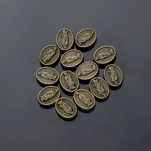 12 Bronze Our Lady of Guadalupe Beads Catholic Spacer Beads Virgin Mary Beads Rosary Parts Bracelet Charms Jewelry Supplies 9x7.5mm