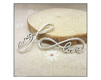 Love to Infinity Bracelet Connectors Eternity Endless Love Findings Bracelet  Charms Jewelry Supplies 40x12 mm