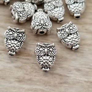 Little Owl Spacer Beads Dotted Owl Beads Varying Contrast Owl Charms Bracelet Beads Jewelry Supplies 9.5x8mm
