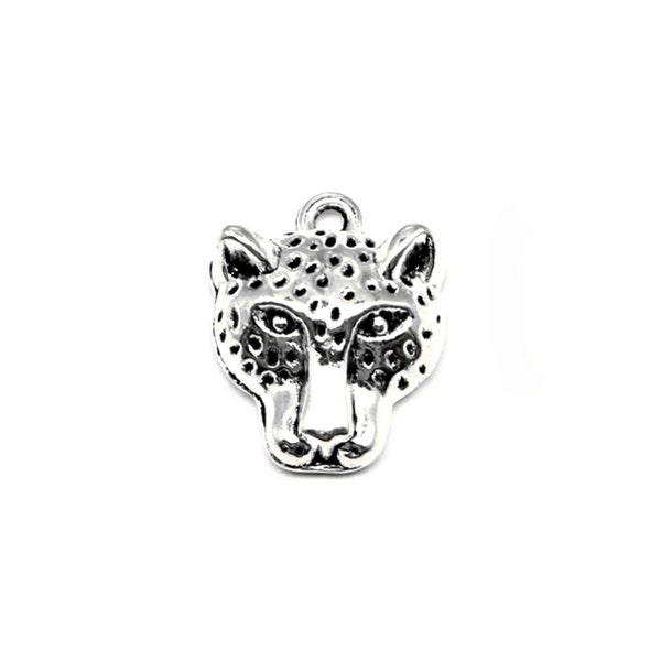 6 Amazing Leopard Charms Jungle Wildlife Safari Animal Pendants Jewelry Supplies 19x15mm