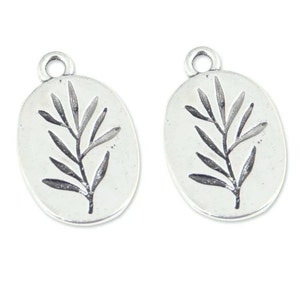 Stamped Leaf Charms Silver Tone Pendants with Leaf Design Nature Charms Plant Charms Jewelry Supplies 21x13.5mm