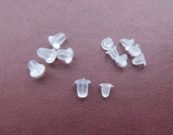 Larger Dome Earring Backs Rubber Ear Nuts Silicone Replacement Earring ...