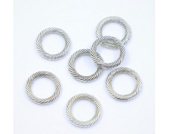 13mm Twist Connector Rings 25 per pkg Linking Rings Swirled Jump Rings Twist Connectors Circles Jewelry Findings 13x2mm Inner 8mm