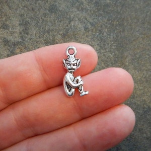 Gremlin Charms, Demon Charms, Evil Creature Charms, Halloween Charms, Halloween Earring Findings, Goth Jewelry Supplies 20x10mm