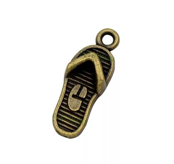 Flip Flop Charms Bronze Flip Flops Cool Boho Beach Charms Sandals