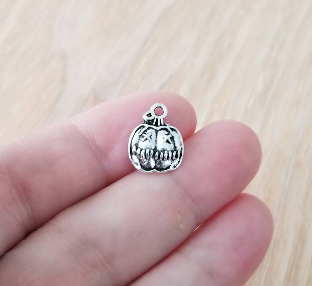 Little Creepy Jack O Lantern Charms Small Halloween Spooky Mini Pumpkin ...