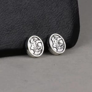 12 Saint Michael Beads Archangel Beads Religious Jewelry Supplies 9x8mm READ DETAILS