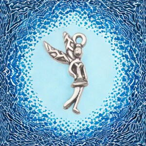 10 Fairy Charms Sassy Fairies Magical Vintage Look Nymph Jewelry Supplies 25x15mm