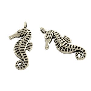 Large Seahorse Pendants Connectors Ocean Life Beach Cruise Tropical Nautical Jewelry Supplies 34x15mm