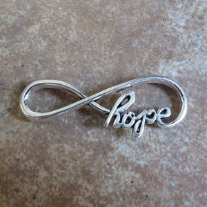 4 Large HOPE INFINITY Bracelet Connectors Atq Silver Tone Inspirational Connector Jewelry 39x15 mm