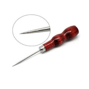 Jeweler's Awl Bead Reamer 101 Uses  Jewelry Making Tool Put Another Notch in Shoe Strap or Belt Wooden Handle about 5 Inches