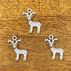 Deer Charms Reindeer Charms Christmas Charms Animal Charms Winter Holiday Jewelry Supplies 19x24 mm