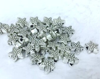 Starfish Spacer Beads for Cording Smalll Sea Shell Boho Beach Bracelet Beading Jewelry Supplies 10.5mm