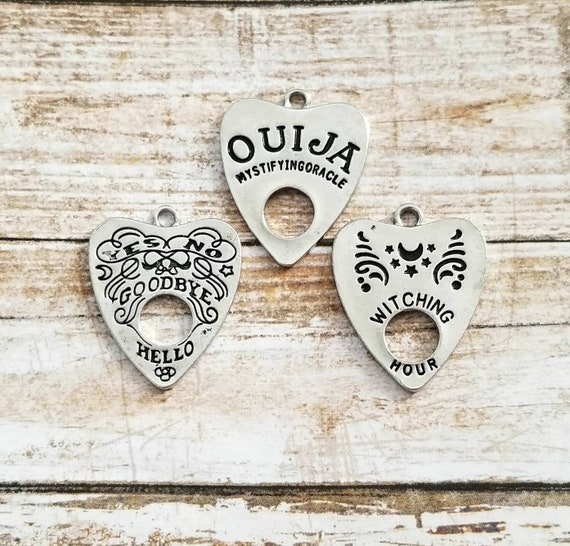 2 Ouija Charms Planchette Pendants Magick Psychic Jewelry Supplies 29x24mm