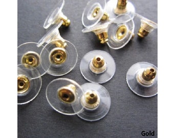 100 Earring Backs Comfort Pads Gold Replacement Backs Help Sagging Earlobes About 11x6mm Earring Findings Jewelry Findings