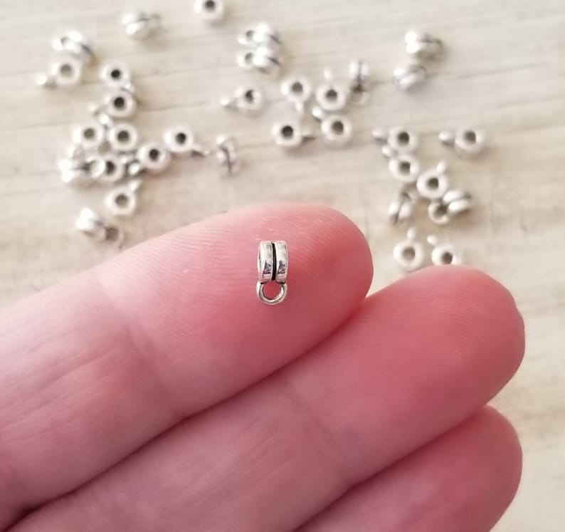 22 Tiny Bead Bails Mini Charm Holders for Beading Jewelry Etsy