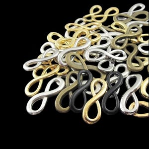 Infinity Connectors Assortment Mixed Colors Eternity Charms Bracelet Jewelry Findings Supplies About 24x8mm