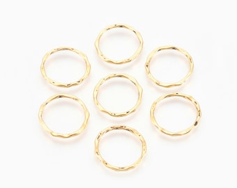 Gold Circle Linking Rings Slightly Abstract Circle Charms Connectors Jewelry Supplies 23x22mm