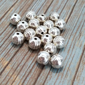 Basketball Spacer Beads Sports Beads Basketball Beads Basketball Charms Jewelry Supplies about 10mm Contrast is Light