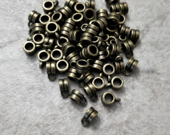 Beautiful Bronze Bails for Cording Bronze Charm Holders Hangers Beading Bracelet Jewelry Supplies 9x4mm Hole 3.5mm